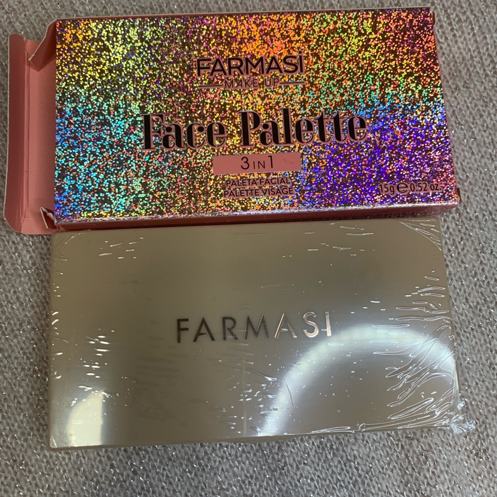 Farmasi Gold Face Palette with Holographic Pink Box